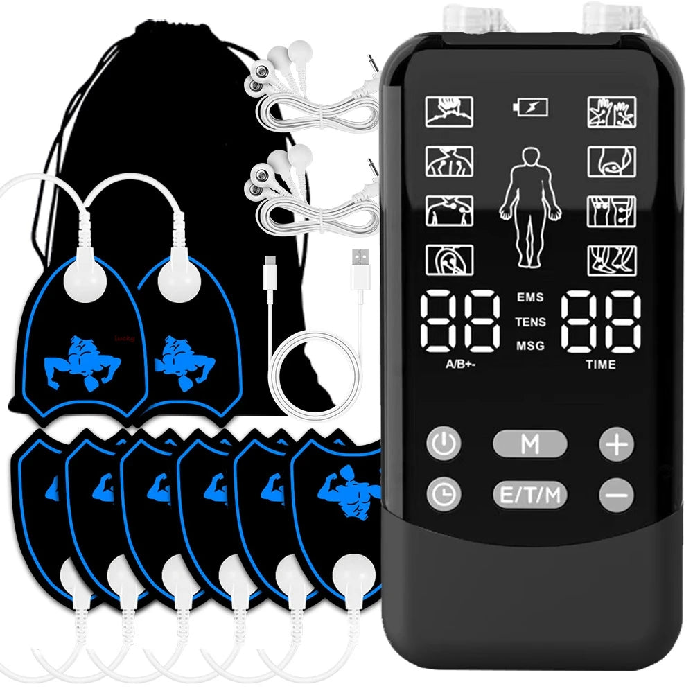 TENS & EMS Muscle Recovery Device - included accessories