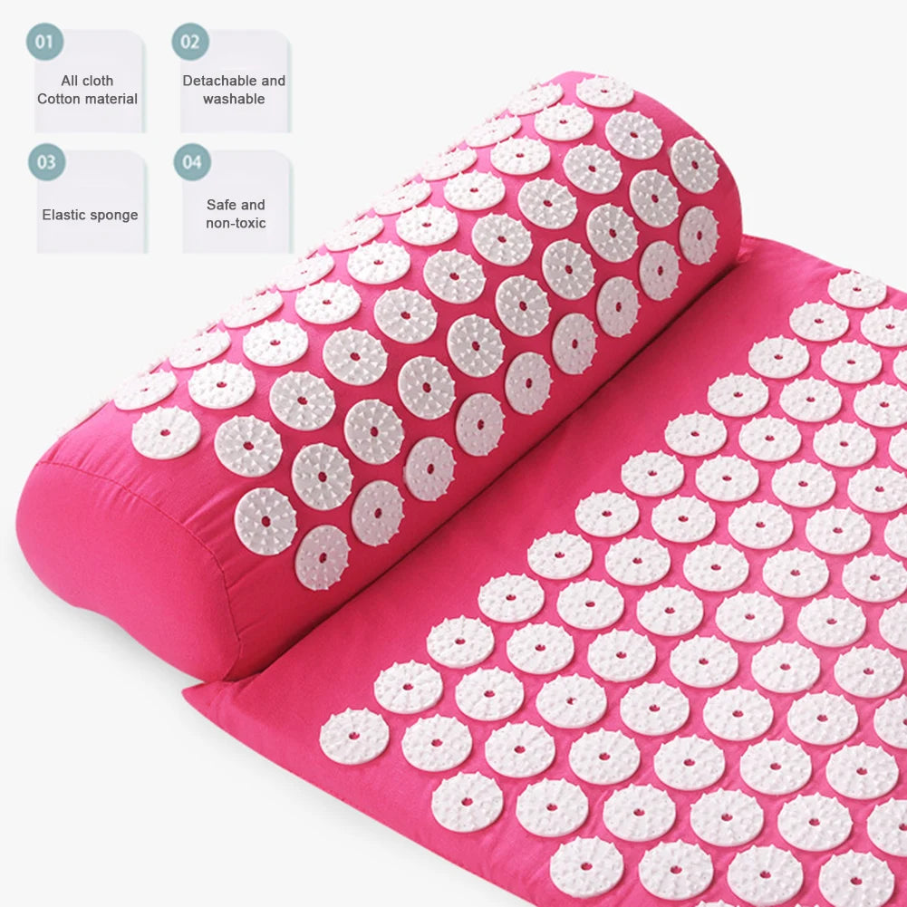 Acupressure Mat & Pillow Set – Natural Back, Neck & Muscle Pain Relief